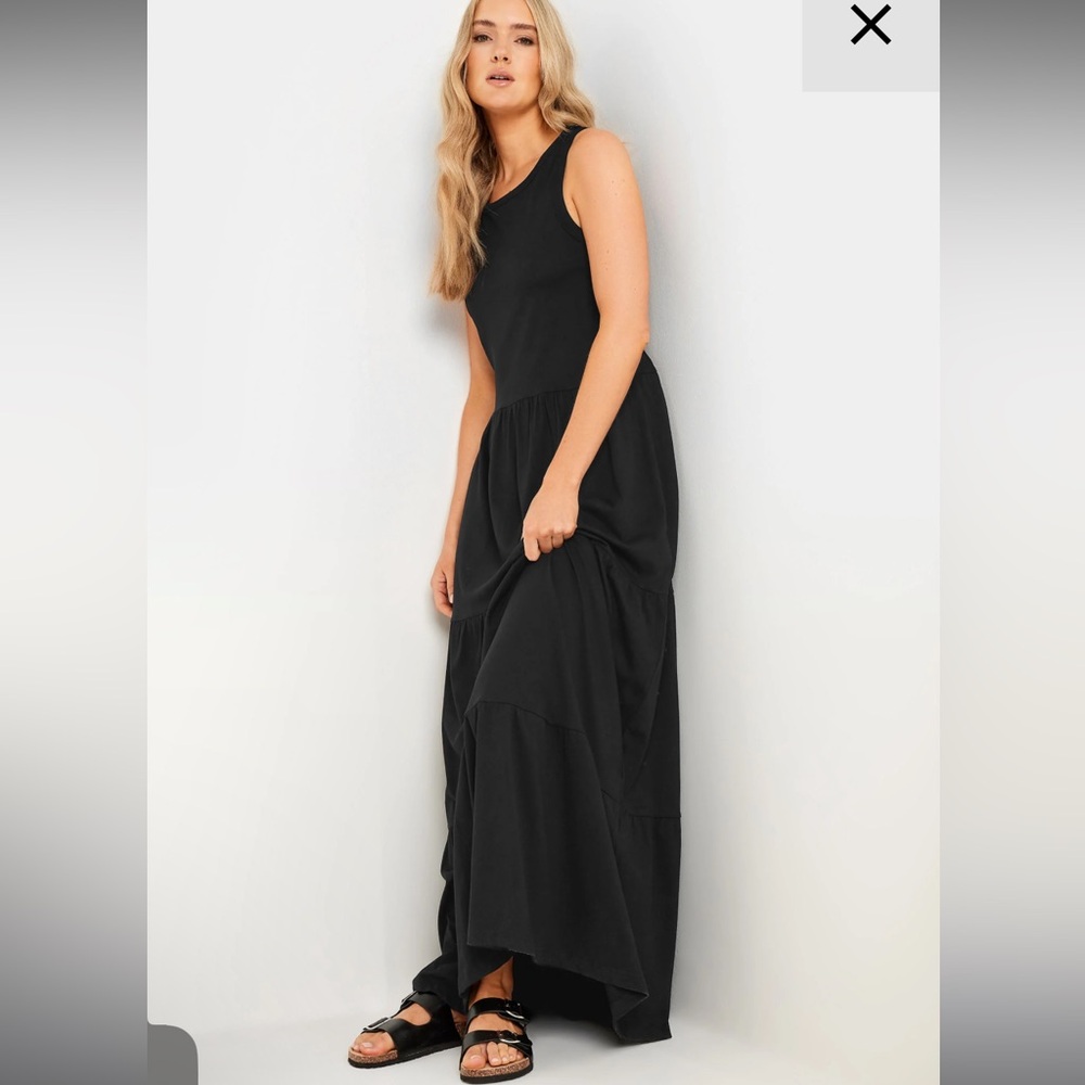 Maxi Dress by LongTallSally, black 57.5” long. New with Tags. US Size 16